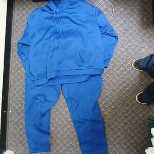 Blue Men's Hoodie and Sweatpants Set
